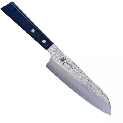 Afbeelding van Yaxell BLUE BREEZE Santokumes 16,5 cm MOVAX Staal Blauw Pakkahout Japans Mes