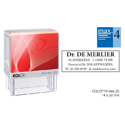 Afbeelding van Tekststempel Colop Printer 20 personaliseerbaar 4regels 38x14mm