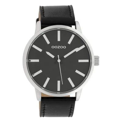 Afbeelding van OOZOO C10034 Horloge Timepieces Collection staal zilverkleurig zwart 48 mm