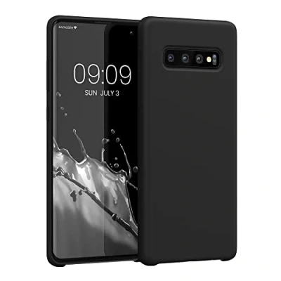 Afbeelding van kwmobile telefoonhoesje geschikt voor Samsung Galaxy S10 Plus / S10+ Hoesje met siliconen coating Smartphone case in zwart