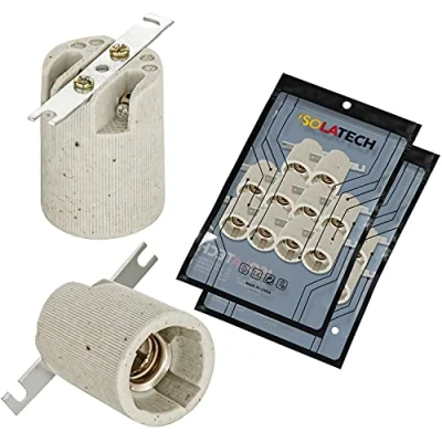 Afbeelding van ISOLATECH 20st E14 keramische lamphouder met Montagebeugel LED spaarlampen (max. 250V/4A) lampen Home Keuken Badkamer Plafond Installatie Socket hittebestendig