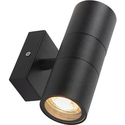 Afbeelding van QAZQA Smart buitenwandlamp zwart IP44 incl. 2 wifi GU10 Duo