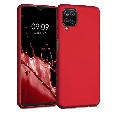 Afbeelding van kwmobile telefoonhoesje geschikt voor Samsung Galaxy A12 Hoesje smartphone Back cover in metallic donkerrood
