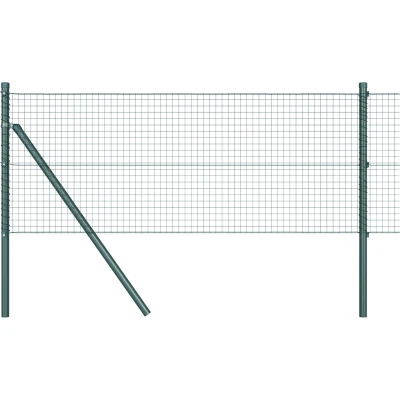 Afbeelding van vidaXL Gelast Draadhek met 13 Palen Groen 0.5x100 m Staal