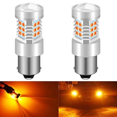 Afbeelding van KATUR 7056 1156 BA15S 1141 LED lamp geel 2835 chipset met knipperlichtprojector (2 stuks)