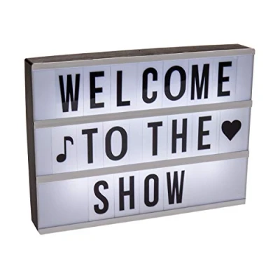 Afbeelding van Deco LED lichtbak/lightbox A4 op batterijen incl. 84 letters/symbolen Cadeautip/gadgets