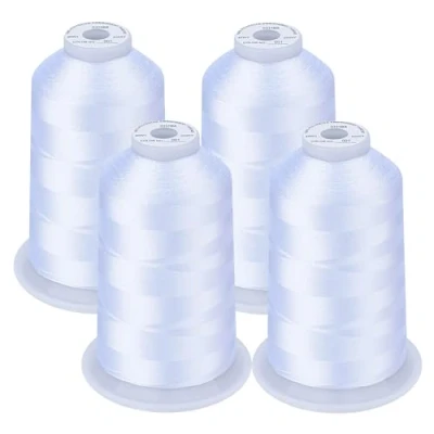 Afbeelding van Simthread Machinaal borduurgaren, 5000 m spoelen, polyester, borduurgaren voor Babylock, Janome, Kenmore, Singer, W6 N borduurmachine (4 wit)