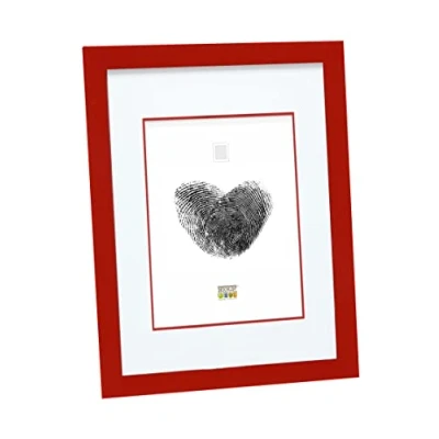 Afbeelding van Deknudt Frames fotolijst S43AK4 P1 rood met passe partout 10x15 cm