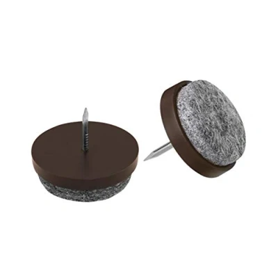 Afbeelding van Metafranc viltglijders met nagel effectieve bescherming van uw meubels en stoelen / meubelglijderset voor gevoelige vloeren stoelglijders vloerglijders bruin Ø 30 mm (20 Stuk)