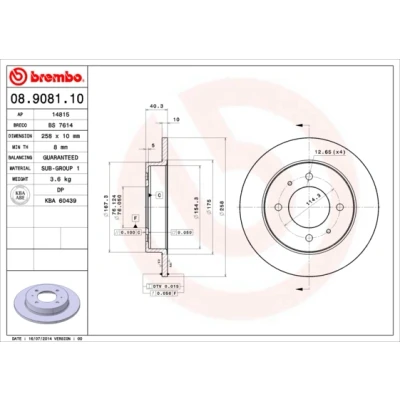 Afbeelding van Brembo Remschijf 08.9081.10