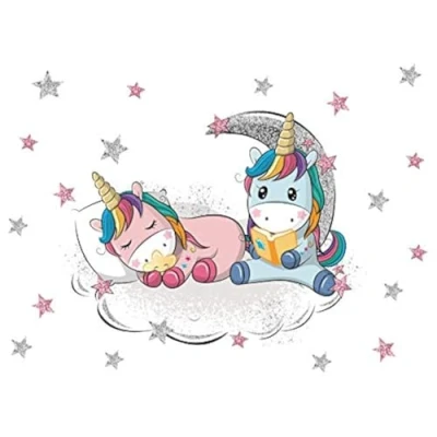 Afbeelding van Kibi Muurstickers Eenhoorn Regenboog Muursticker Kinderkamer