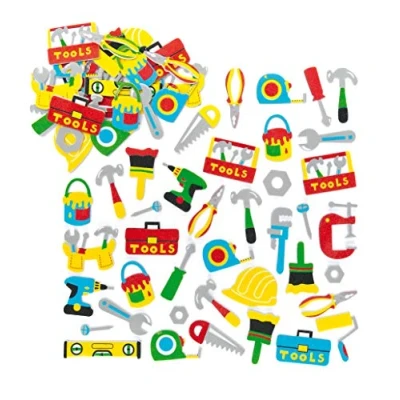 Afbeelding van Baker Ross ET465 Tool Box schuimstickers (12 stuks) Zelfklevende gezwollen plakboekstickers