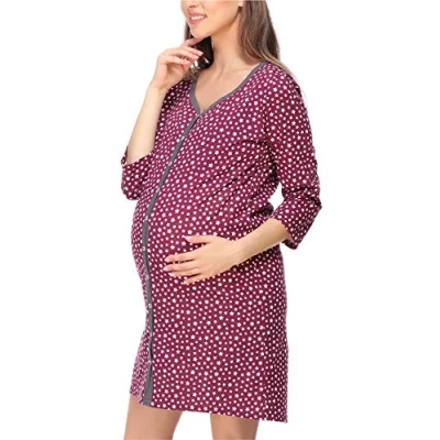 Afbeelding van Bemammy Nachtjapon, Dames, Maat: XXL, Winestarsgraphite