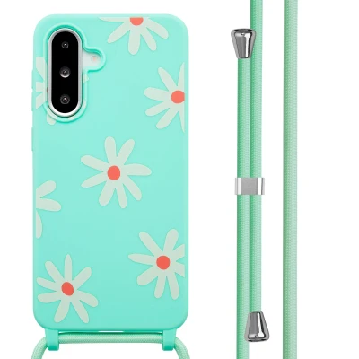 Afbeelding van imoshion hoesje Geschikt voor Samsung Galaxy A56 (5G) / A36 Siliconen design met koord Green Flower Distance