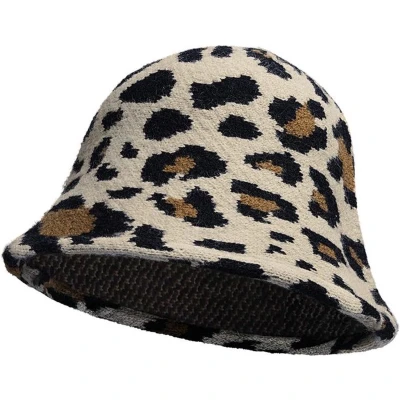Afbeelding van Bucket Hat Soft Panter Patroon Zwart Bruin Beige