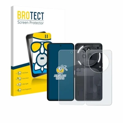 Afbeelding van BROTECT Antireflecterende Glas Screen Protector Mat voor Nothing Phone (3a) Pro (Voor+Achter) Schermbeschermer [Beschermglas Folie niet Gehard Glas]