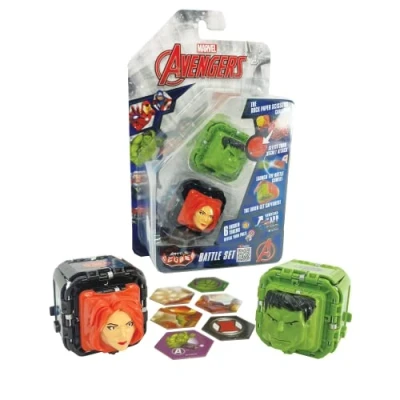 Afbeelding van Avengers vechtkubus Hulk en zwarte weduwe, steenpapier, schaarspel, 2 stuks