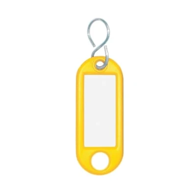 Afbeelding van WEDO Sleutelhanger Met S Ring, 2 Gaats, Geel (pak 10 stuks)