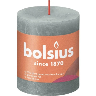 Afbeelding van Bolsius kaars rustiek Eucalyptus Green 80/68 mm