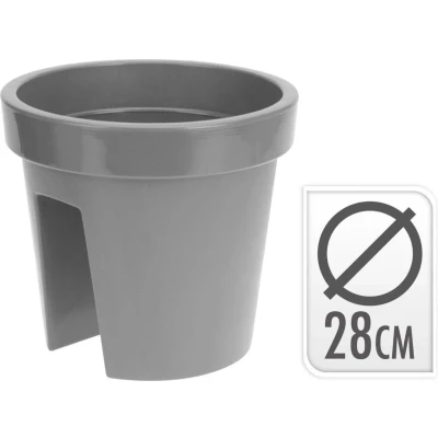 Afbeelding van Basic Ronde Balkonbak 28 Cm Lichtgrijs