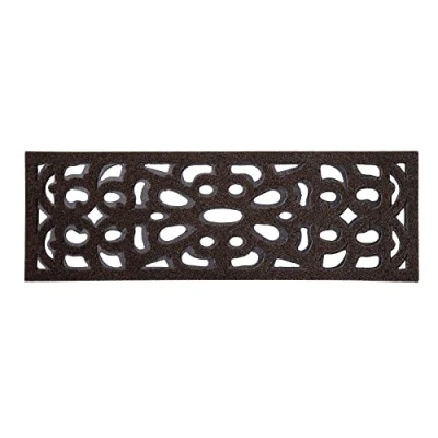 Afbeelding van Nicoman Buitendeurmat, decoratieve trapmatten, zware afvoer, vuilvanger, veranda, rubber, slipvast, antislip (smal, chocolade, 75 x 25 cm)