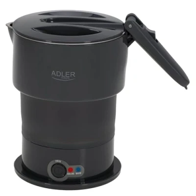Afbeelding van Adler Theepot Siliconen Waterkoker AD 1377 600 W 0,6 L Grijs, Waterkoker, Grijs