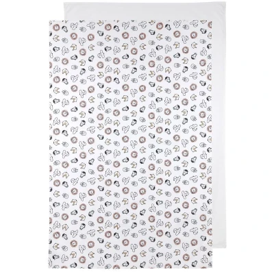 Afbeelding van Meyco baby wieglaken Animal/Uni set van 2 75x100c m wit/multi