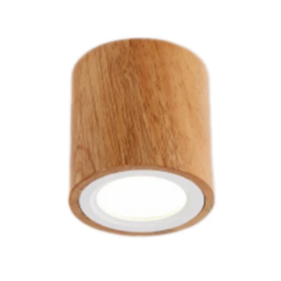 Afbeelding van LED Opbouwspot 3W Rond, Bamboe Hout, Ø95x100mm, Dimbaar, Warm Wit