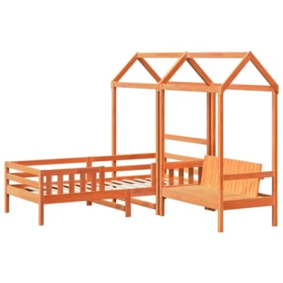 Afbeelding van vidaXL Kinderbed met huisje massief grenenhout wasbruin 80x200 cm