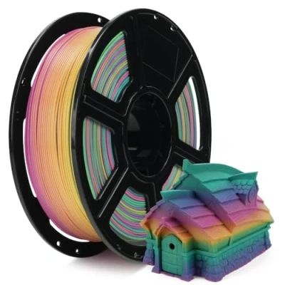 Afbeelding van FLASHFORGE Rapid PLA kleurverloop filament 1,75 mm Rainbow Candy, kleurverlopen zacht en snel, hoge doorstroming Speedy 3D printerfilament, ervaar buitengewone prestaties met snelle print