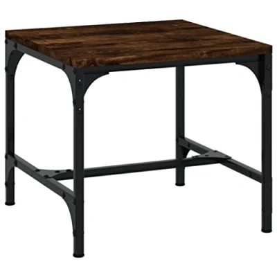 Afbeelding van vidaXL Salontafel 50x50x35 cm bewerkt hout gerookt eikenkleurig, tafel, bijzet salon bijzettafel, koffietafel, koffie tafels