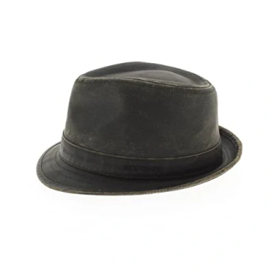 Afbeelding van Stetson Odessa Trilby Stoffen Hoed Heren Oilskin trendy met voering paspelrand voor Zomer/Winter L (58 59 cm) bruin
