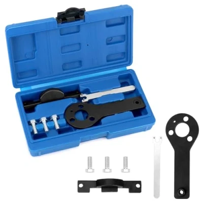 Afbeelding van QWORK® Motor Distributie Riem Gereedschap, Afstelgereedschap voor Automotoren, Timingvergrendelingsgereedschap Compatibel met FIAT Punto Evo, Panda 1.1, 1.2, 1.4 Liter 8V motoren