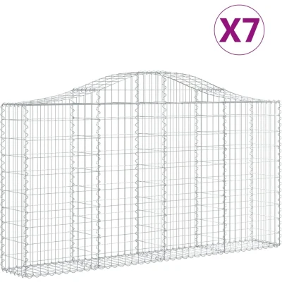 Afbeelding van vidaXL Schanskorven 7 st gewelfd 200x30x100/120 cm ijzer