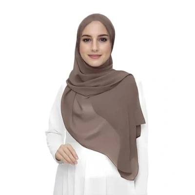 Afbeelding van Premium Chiffon Hijab Hoofd Sjaal Wrap Voor Moslim Vrouwen Lichtgewicht (Khaki)