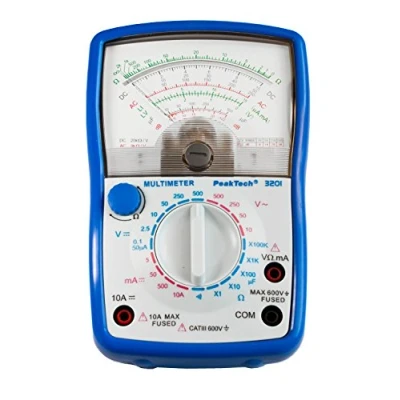 Afbeelding van PeakTech analoge multimeter; Cat III 600V; ampèremeter 10A DC; voltmeter 500V AC/DC; Ohm meter; doorgangstester, 1 stuk, P 3201