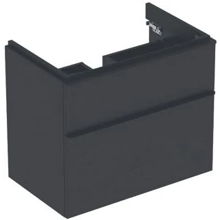 Afbeelding van Geberit Smyle Square wastafelonderbouwkast met 2 laden, lava mat 734 x