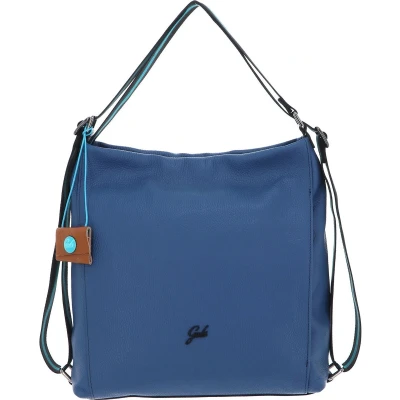 Afbeelding van Gabs Leren Schoudertas Rugzak Aissa TG Bull Black Shoulder Bag Lagoon Blauw