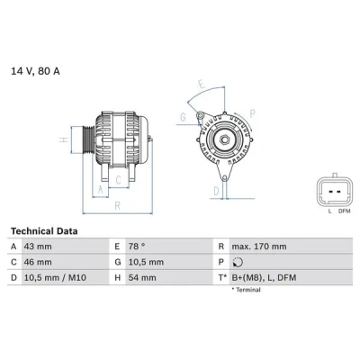 Afbeelding van Bosch Alternator/Dynamo 0 986 049 410