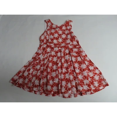Afbeelding van Jurk , overgooier Wit candy( orange / rood Zonder mouwen 4 jaar 104