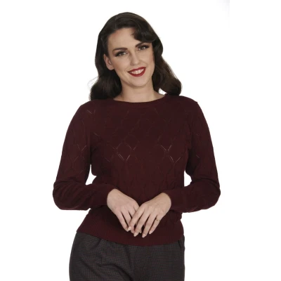 Afbeelding van Banned Ruby Gebreide trui XL Bordeaux rood