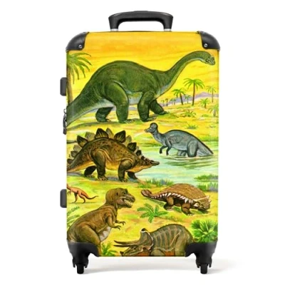 Afbeelding van NoBoringSuitcases.com® Koffer kinderen jongens Dino kinderkoffer jongen 20 kg bagage