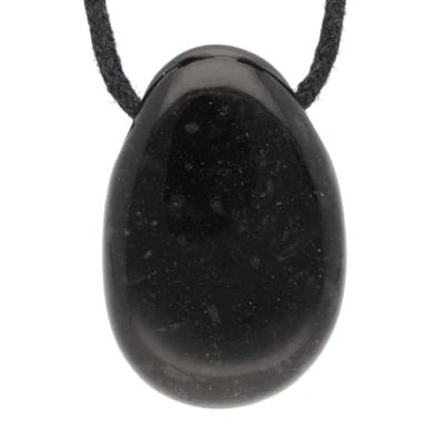 Afbeelding van Lebensquelle Plus Onyx druppelhanger, geboorde trommelsteen hanger met katoenen band, hoogwaardige edelsteenhanger, Onyx,