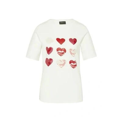 Afbeelding van s.Oliver Black Label IM Loose FIT MIT Artwork Tshirt print, Dames, Maat: 42, Ecru