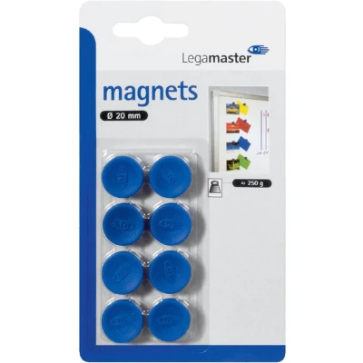 Afbeelding van Magneet Legamaster 20mm 250gr blauw 8stuks