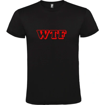 Afbeelding van Zwart T shirt ‘WTF’ Rood maat 4XL