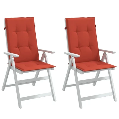 Afbeelding van Stoelkussens 2 st hoge rug 120x50x4 cm stof gemêleerd rood