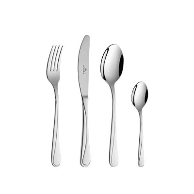 Afbeelding van Gerlach Mango Bestekset voor 6 personen, vaatwasserbestendig, roestvrij staal, elegant bestek, mes, vork, lepel, theelepel, tafelbestek, 24 stuks