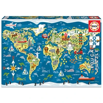 Afbeelding van Kinderpuzzel Educa Mapamundi (200 pcs)