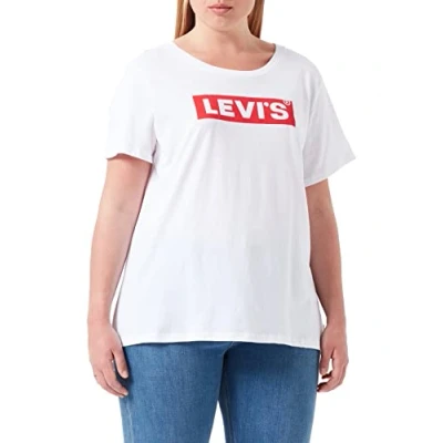 Afbeelding van Levi&#039;s Plus Size Perfect Tee T shirt Vrouwen, Box Tab White+, 1XL